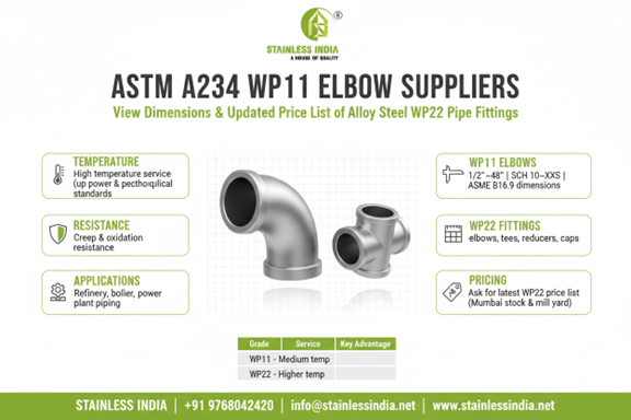 SS 347H 180° SR Elbow