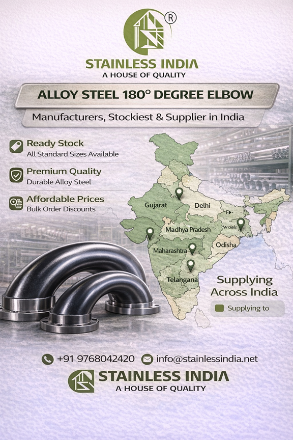 SS 347H 180° SR Elbow