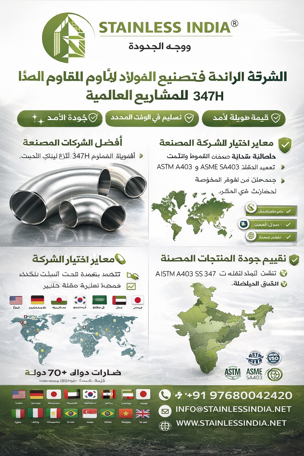 Corrosion Resistant Stainless Steel 347H Pipe Fittings